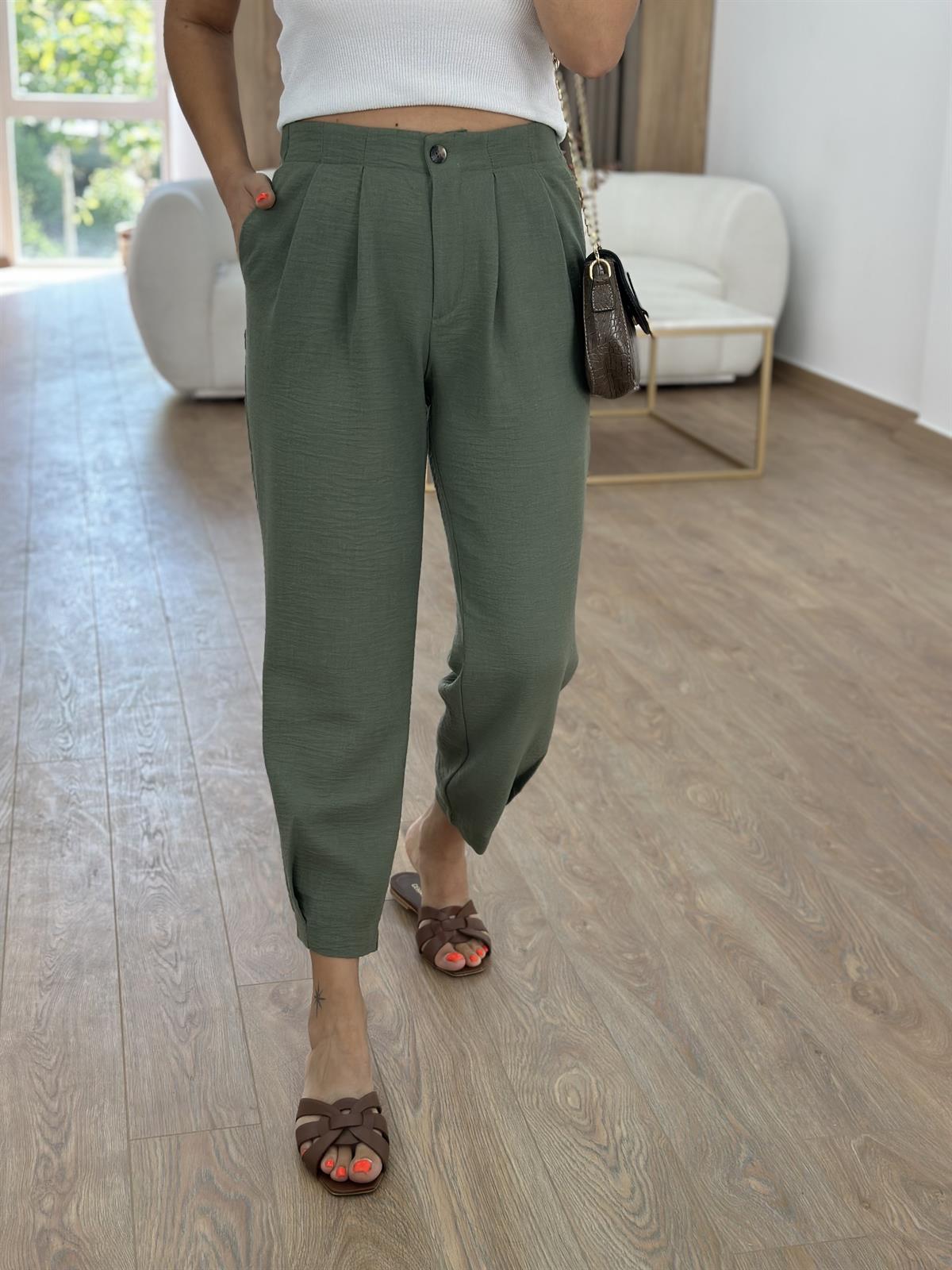 Marka Model Pensli Pantolon - Haki