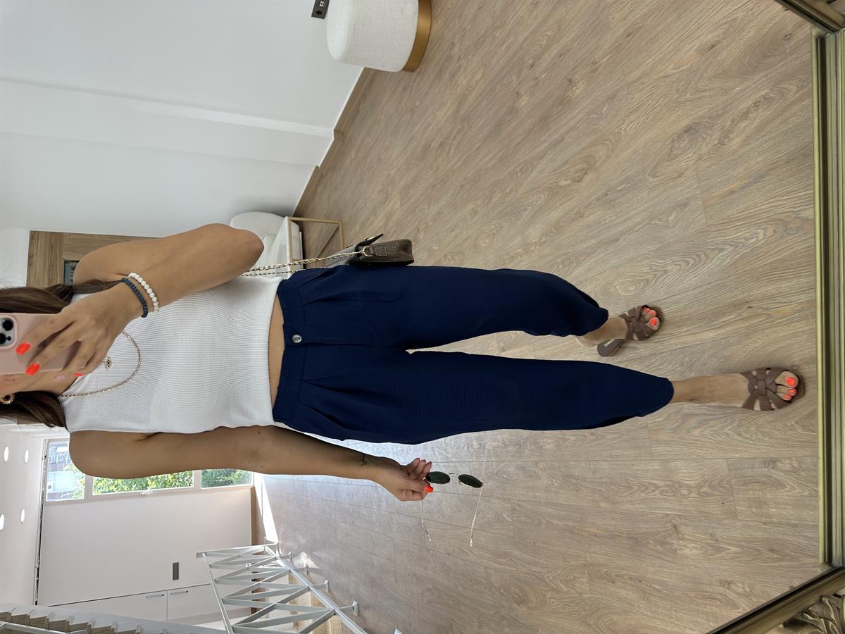 Marka Model Pensli Pantolon-Lacivert