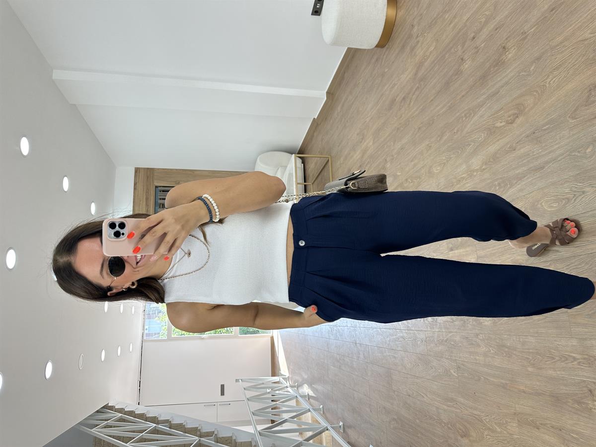 Marka Model Pensli Pantolon-Lacivert