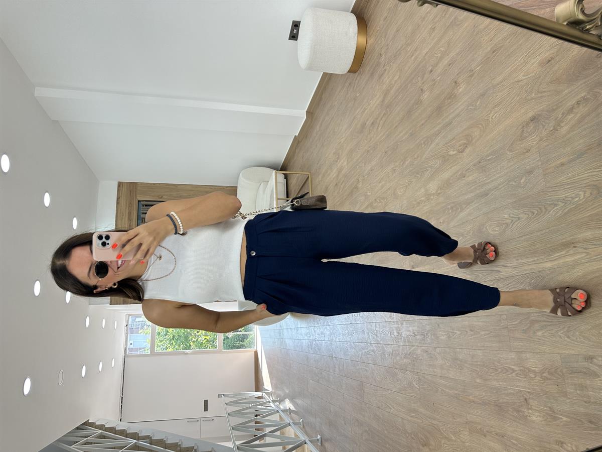 Marka Model Pensli Pantolon-Lacivert