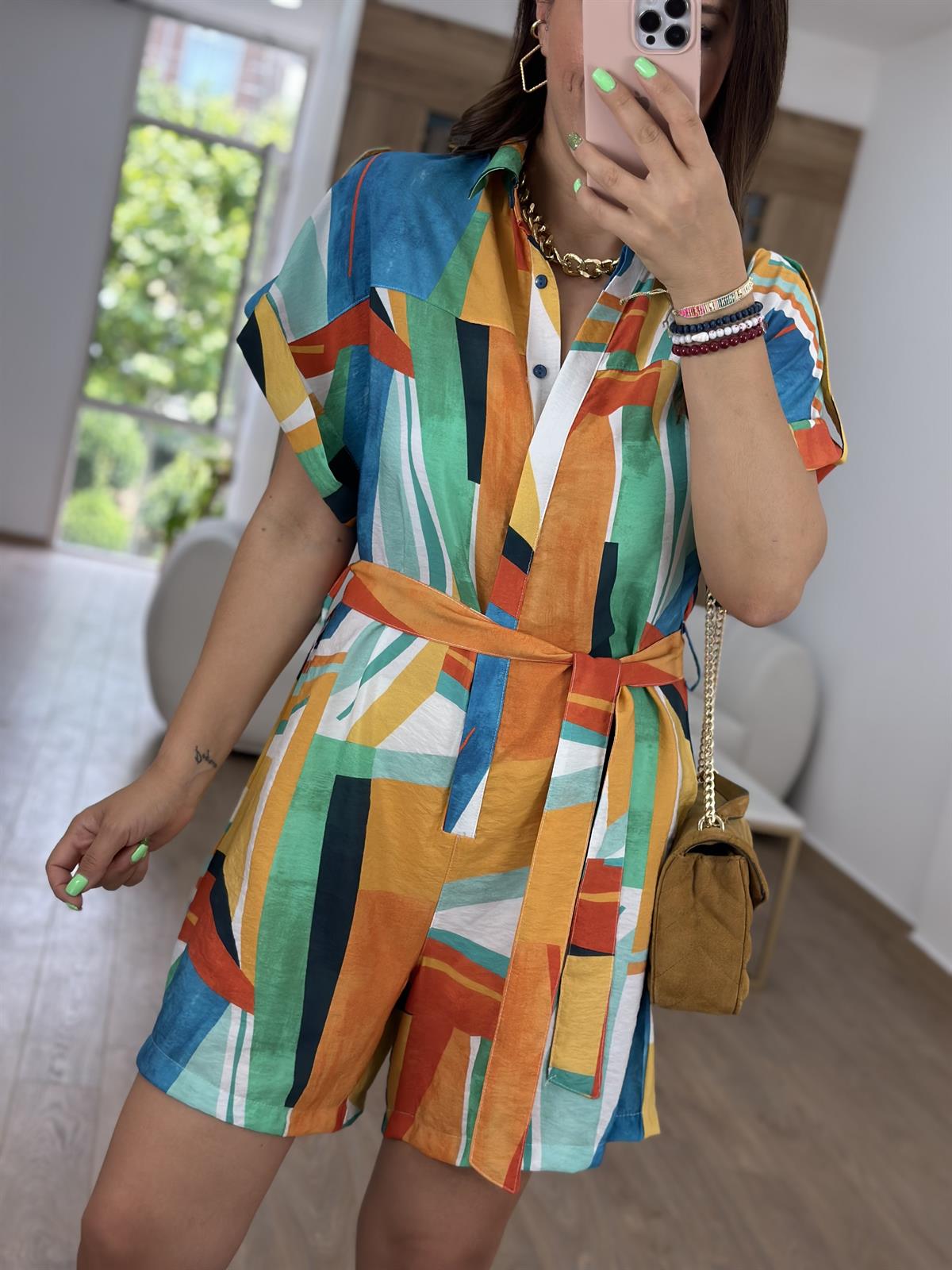 Marka Model Renkli Tulum-Desenli