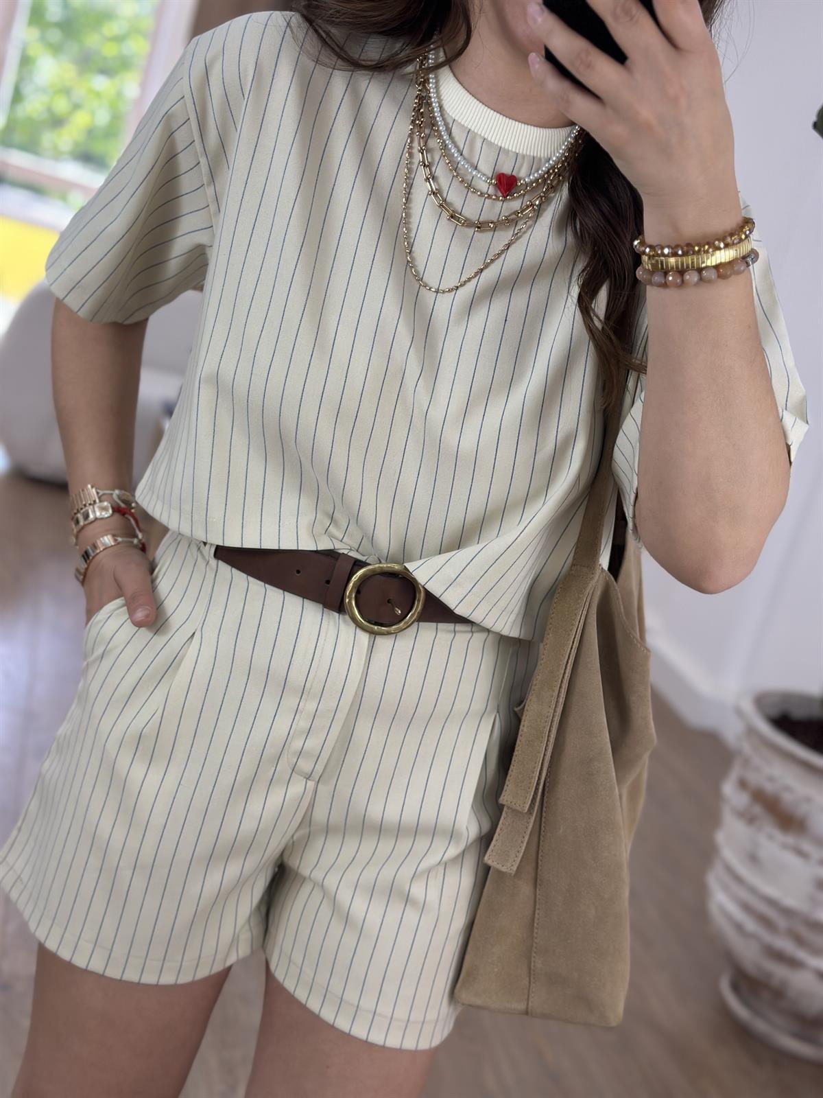 Marka Model Şortlu Takım-Taş