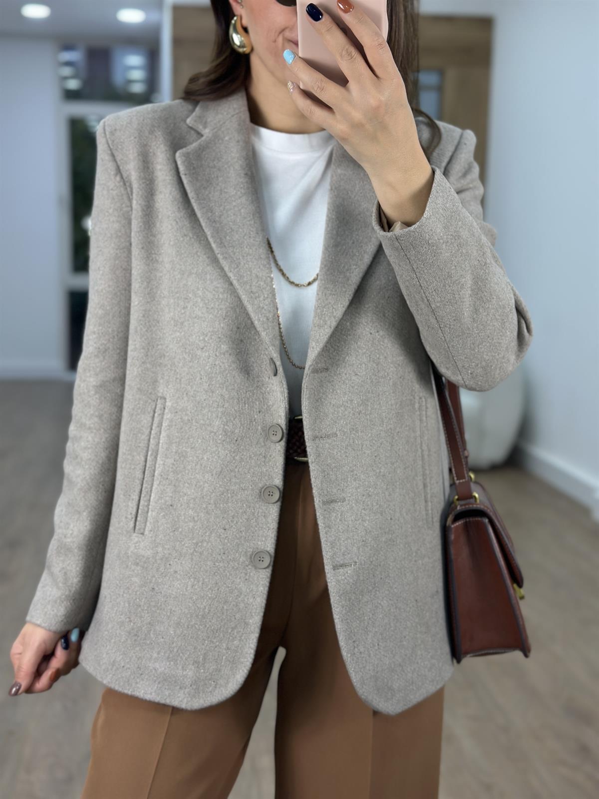 Marka Model Tasarım Kaşe Ceket-Taş