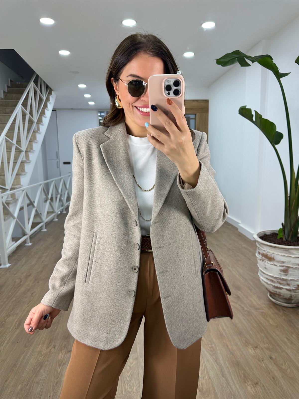 Marka Model Tasarım Kaşe Ceket-Taş