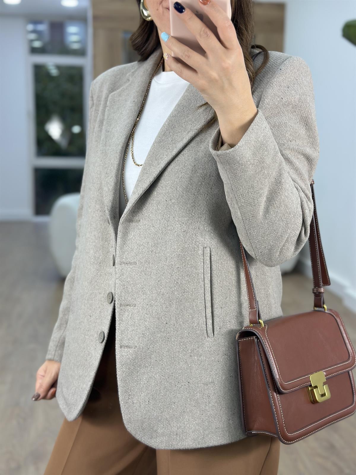 Marka Model Tasarım Kaşe Ceket-Taş