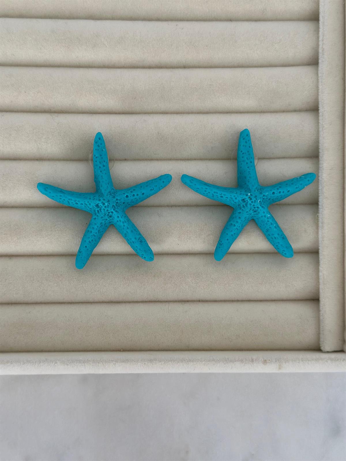 Mavi Yıldız Tasarım Küpe