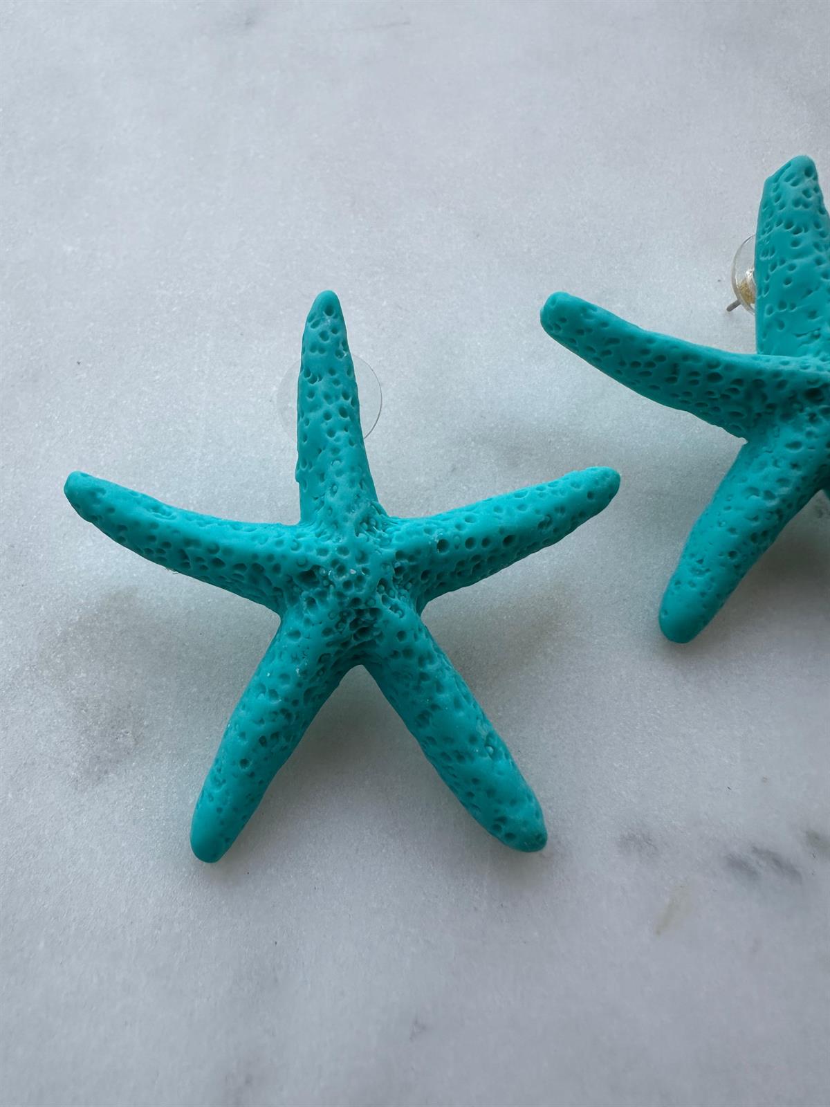 Mavi Yıldız Tasarım Küpe