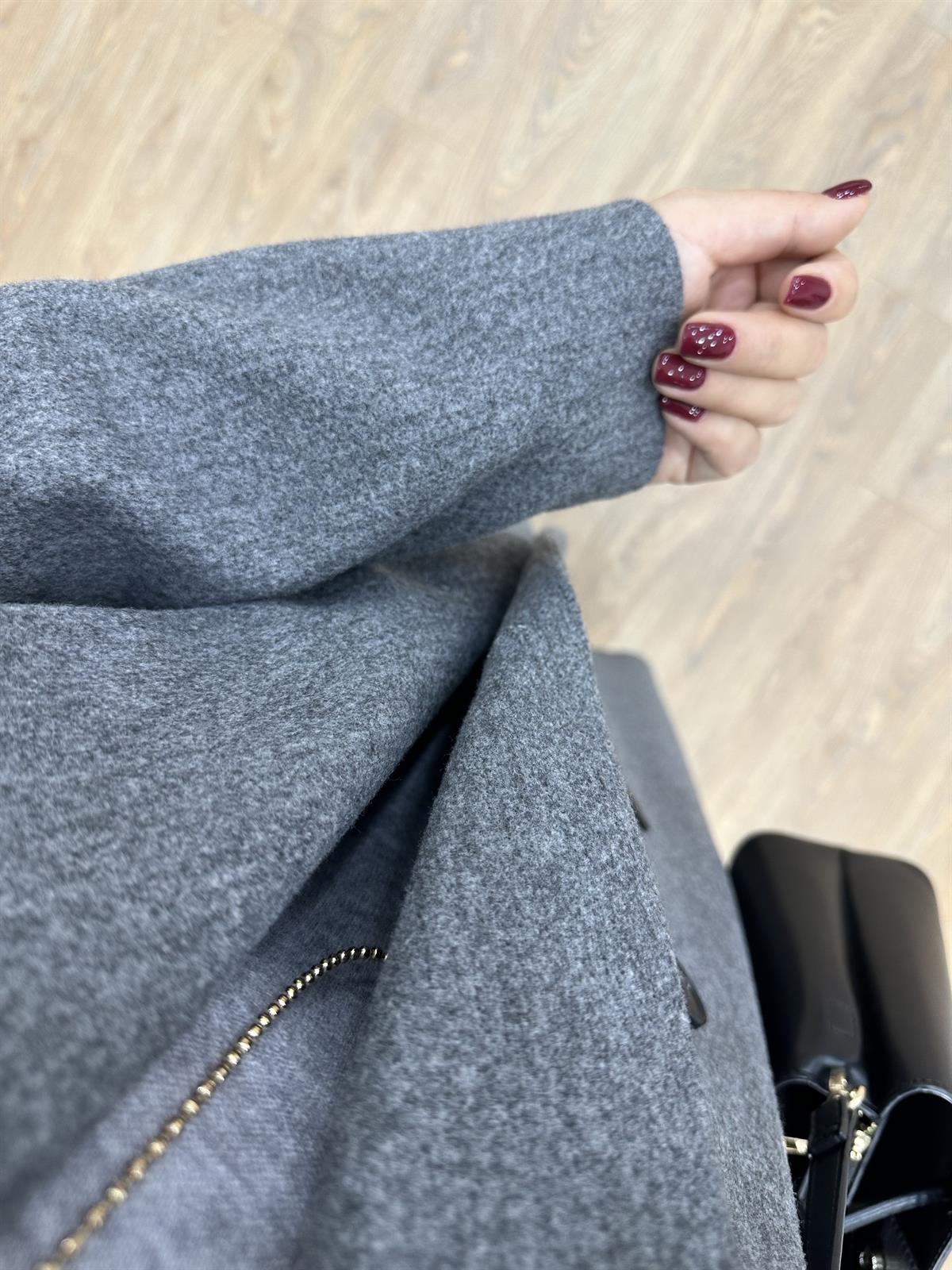 Maxi Boy Kaşe Kaban-Gri