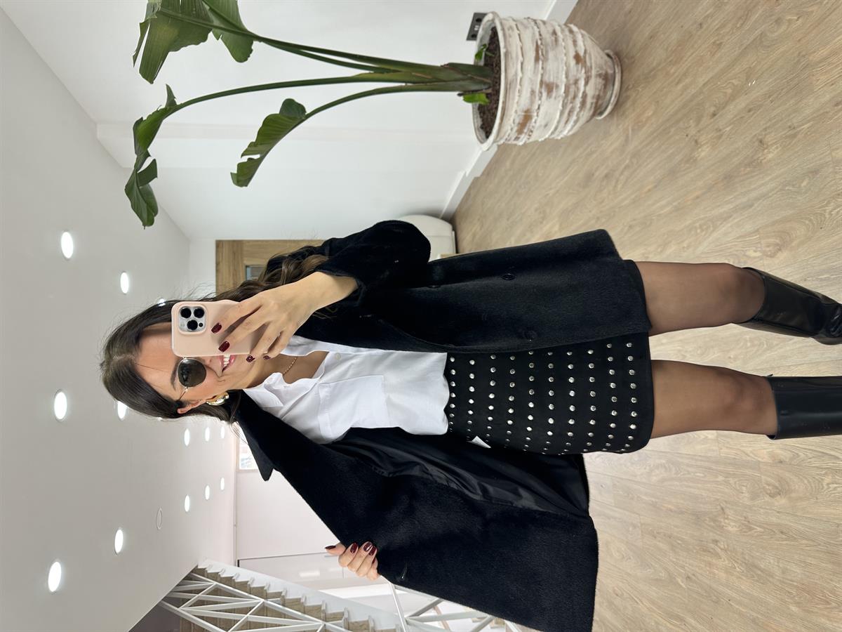 Metal Çakımlı Süet Etek