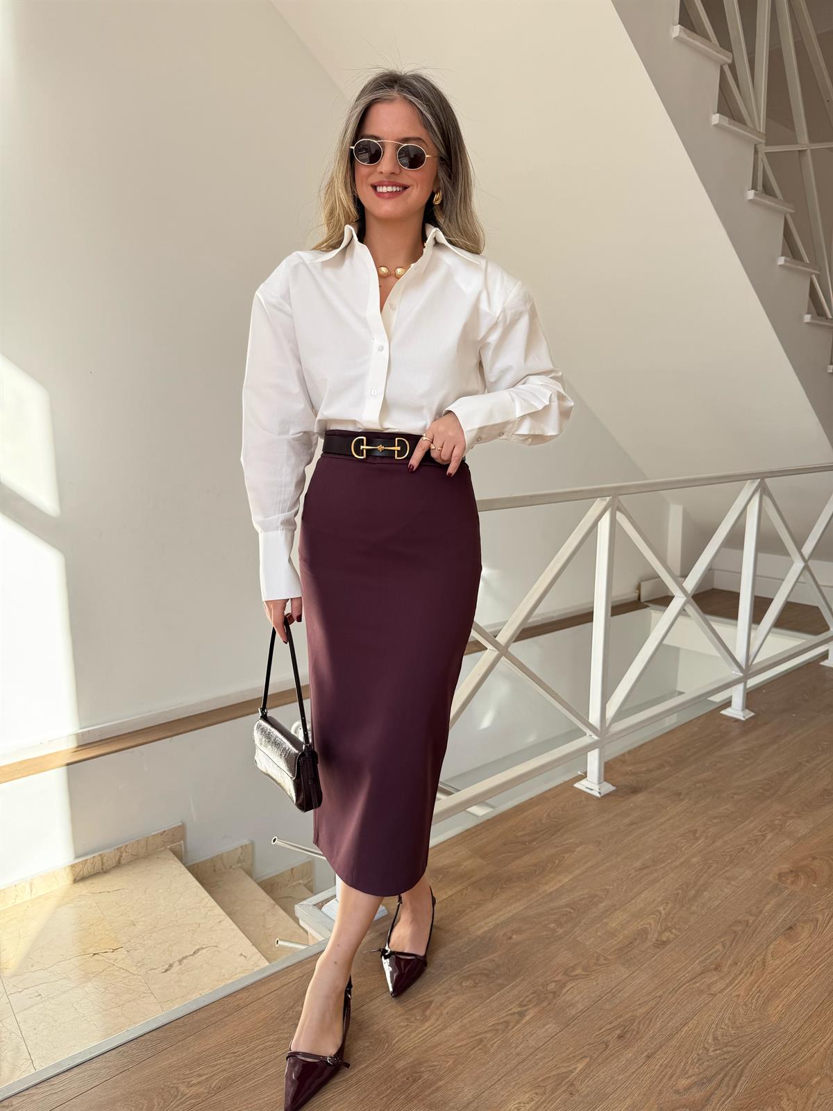 Midi Boy Kalem Etek - Bordo