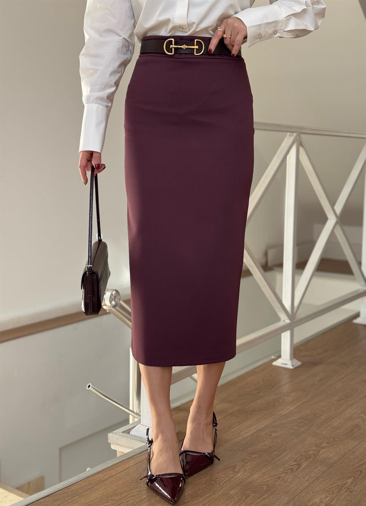 Midi Boy Kalem Etek - Bordo