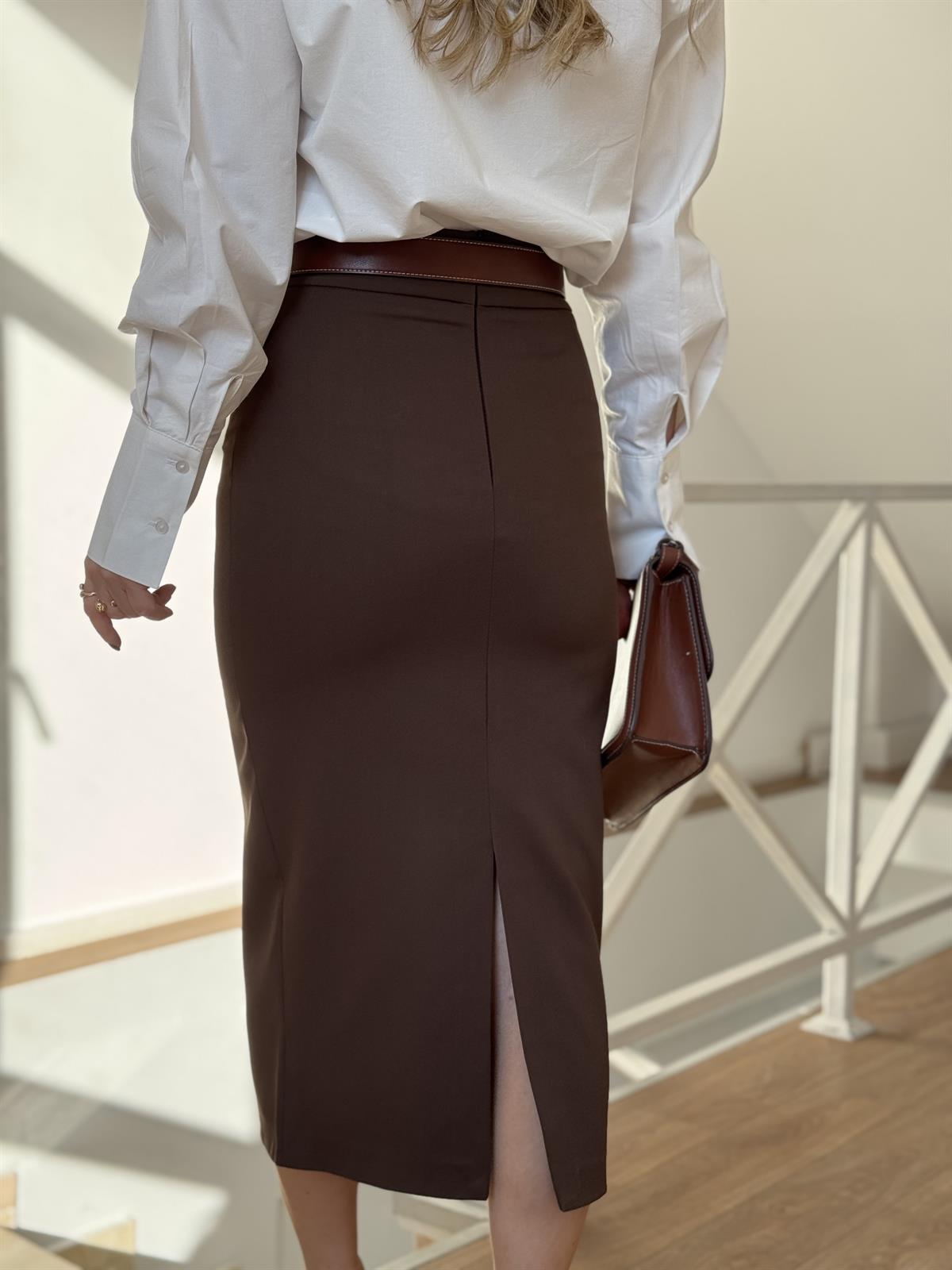 Midi Boy Kalem Etek - Kahverengi