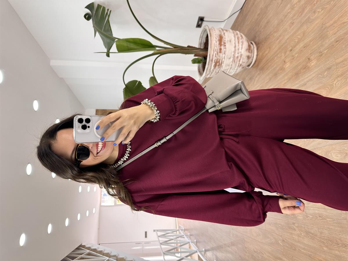 Modal Kumaş Basic Salaş Takım - Bordo