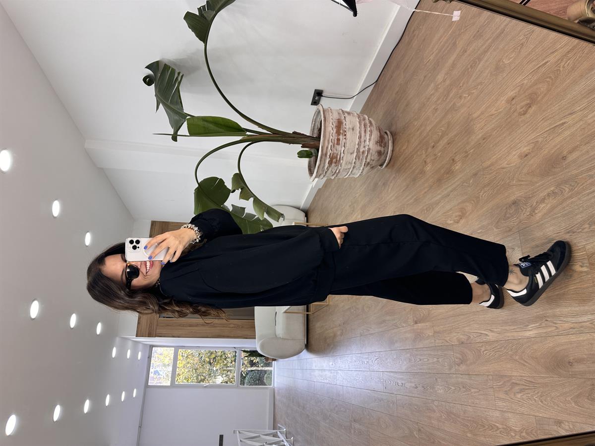 Modal Kumaş Basic Salaş Takım - Siyah