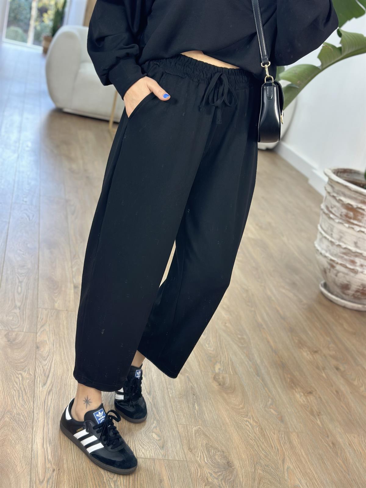 Modal Kumaş Basic Salaş Takım - Siyah