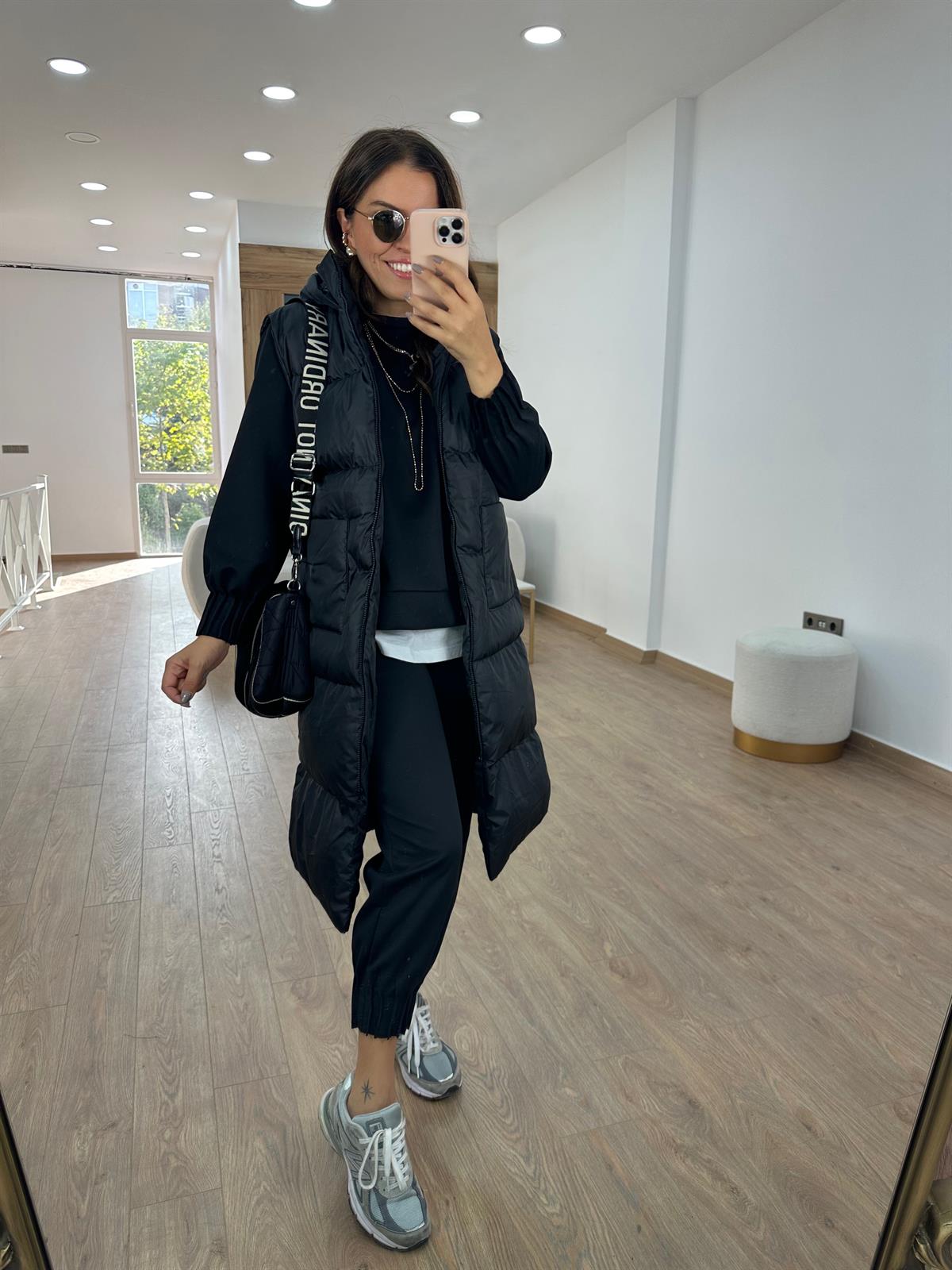 Modal Kumaş Dikiş Detaylı Eşofman Takımı-Siyah