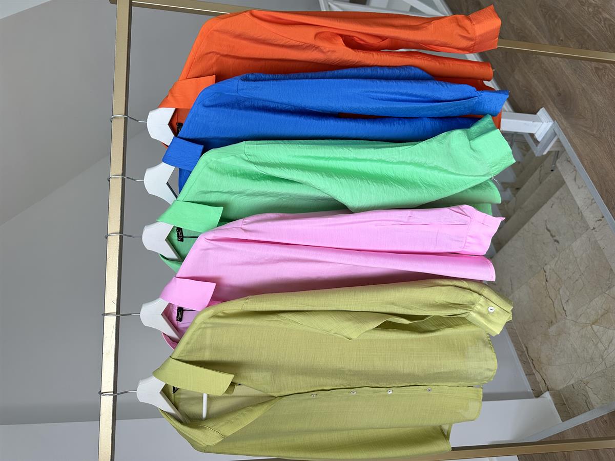 Modal Kumaş Tiril Basic Gömlek-Pembe