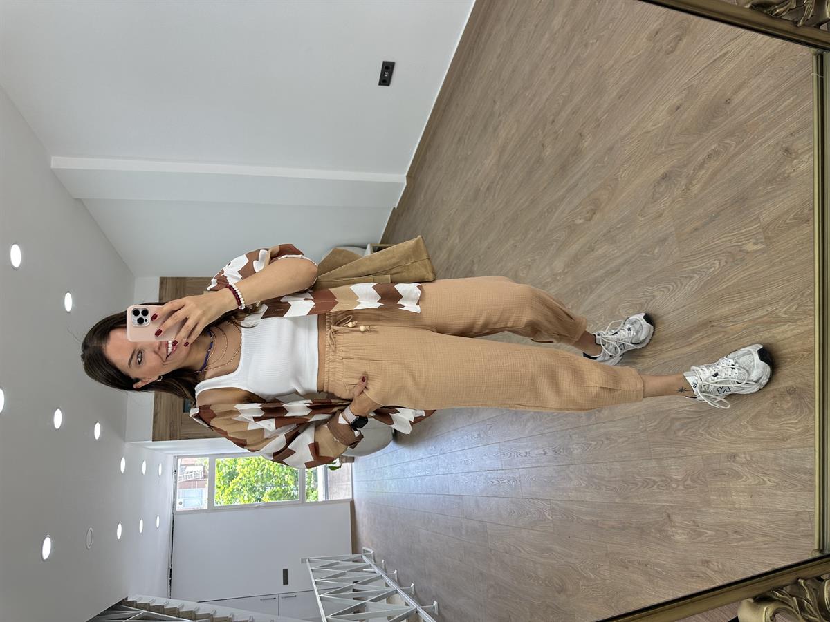 Müslin Pantolon-Bej