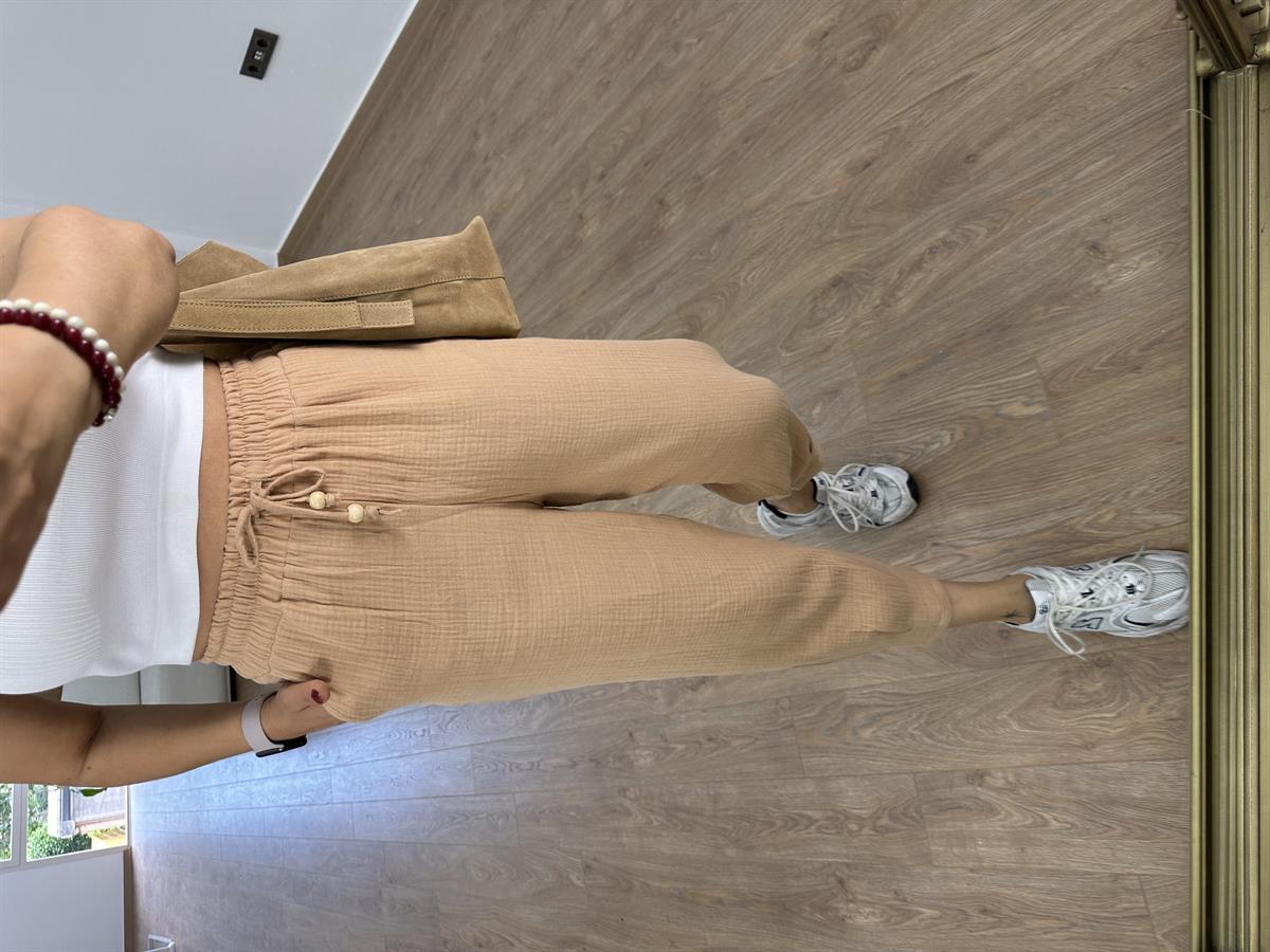 Müslin Pantolon-Bej