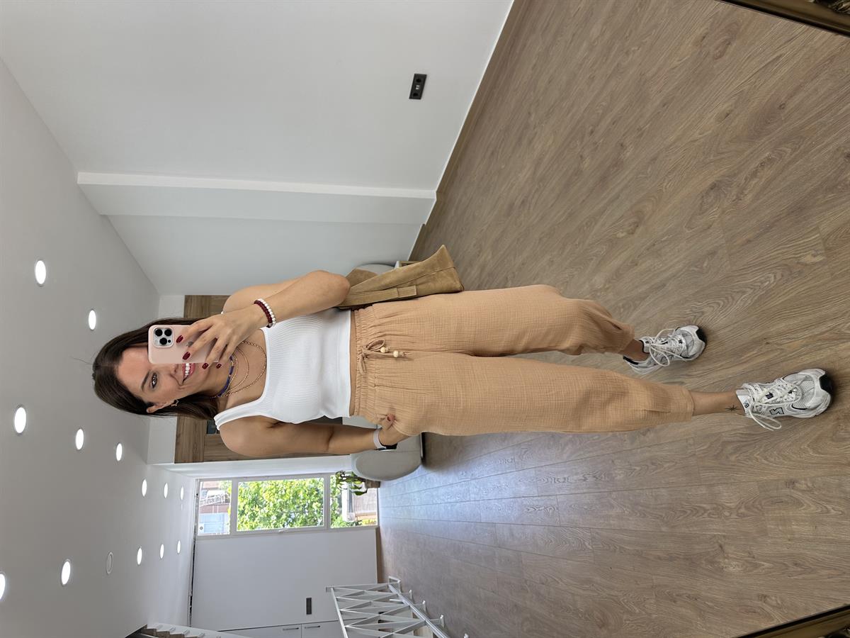 Müslin Pantolon-Bej