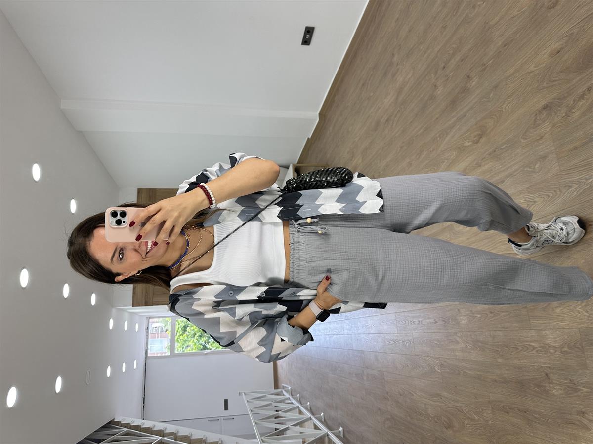 Müslin Pantolon-Gri