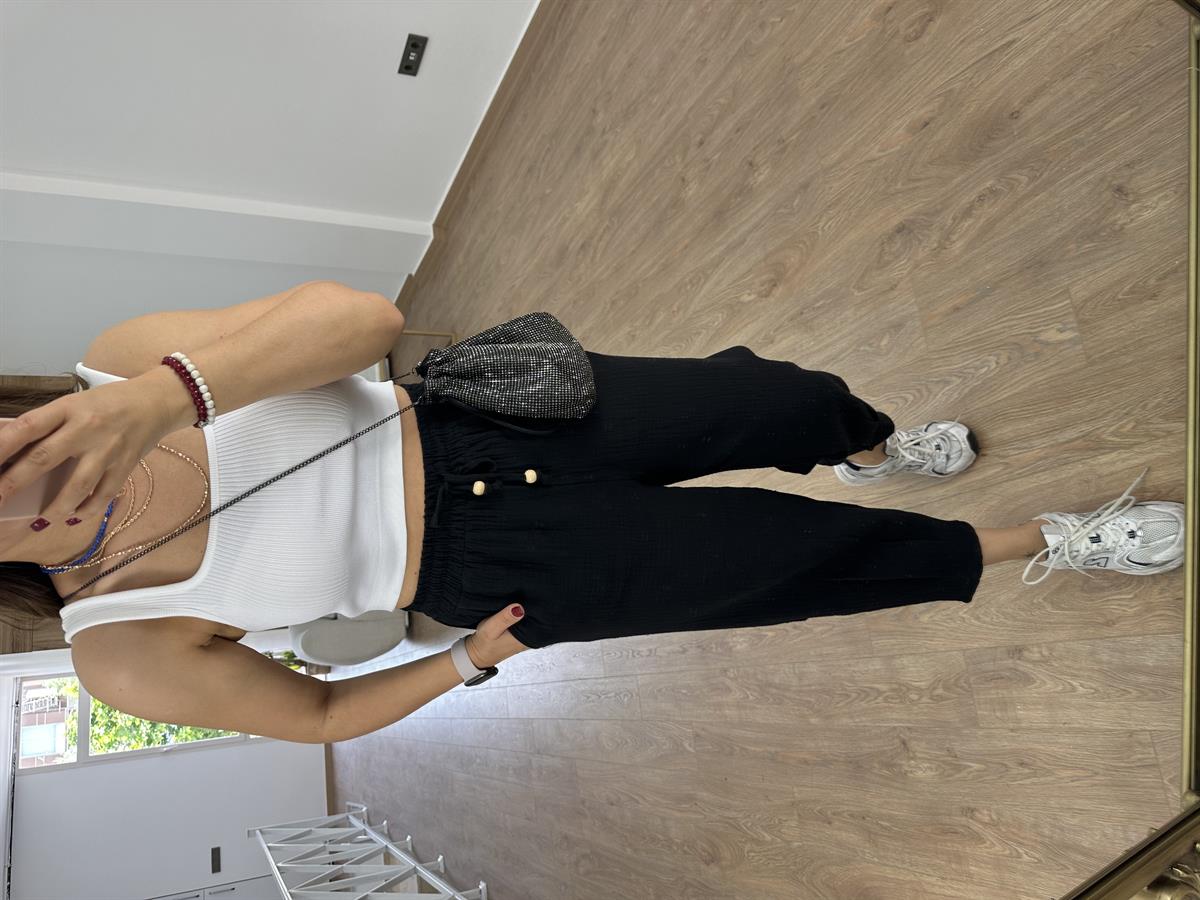 Müslin Pantolon-Siyah