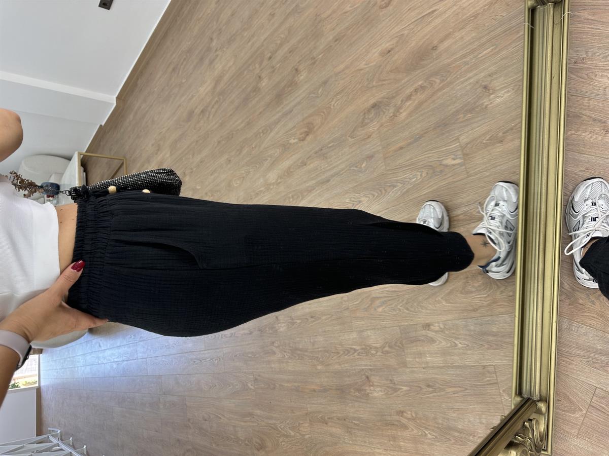 Müslin Pantolon-Siyah