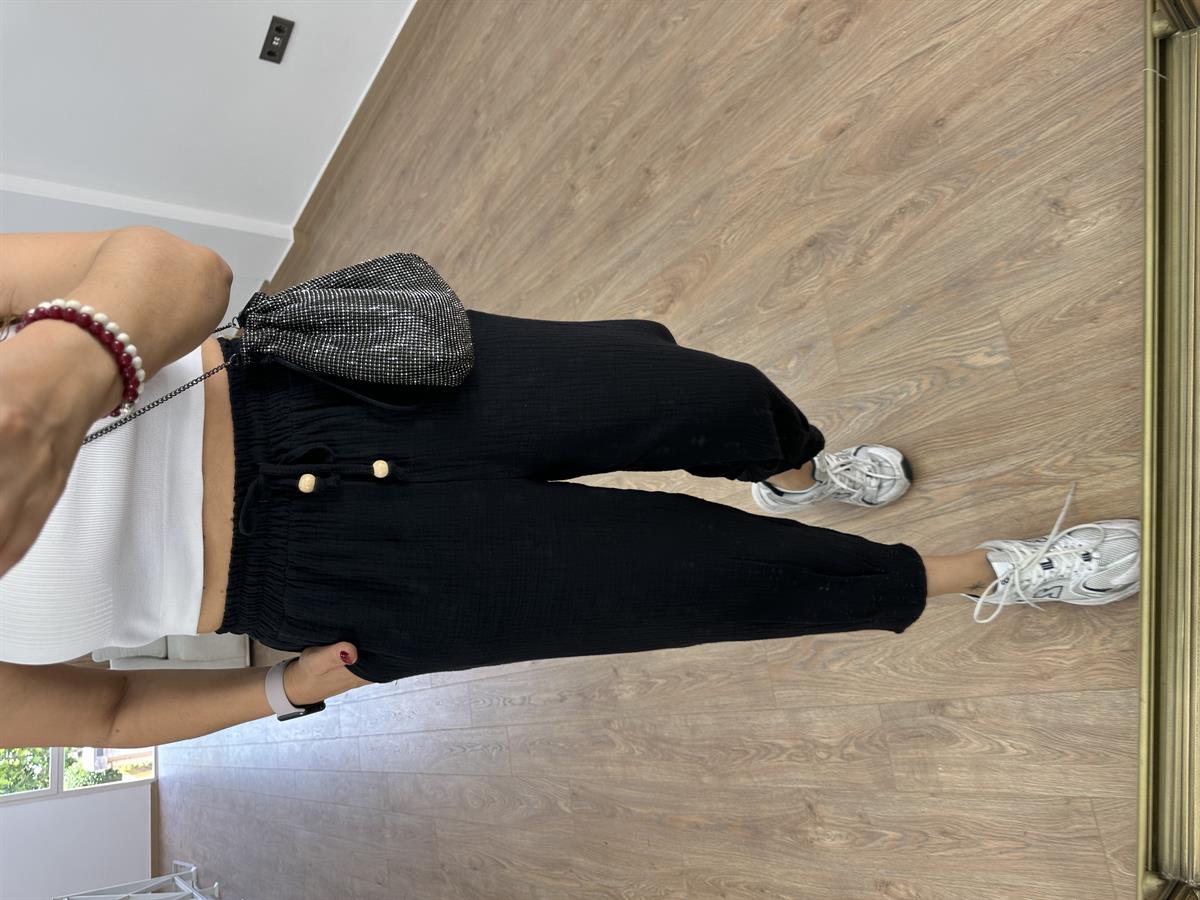 Müslin Pantolon-Siyah