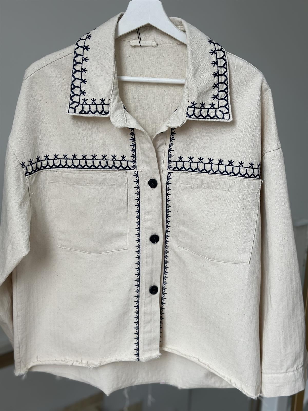 Nakışlı Gabardin Ceket