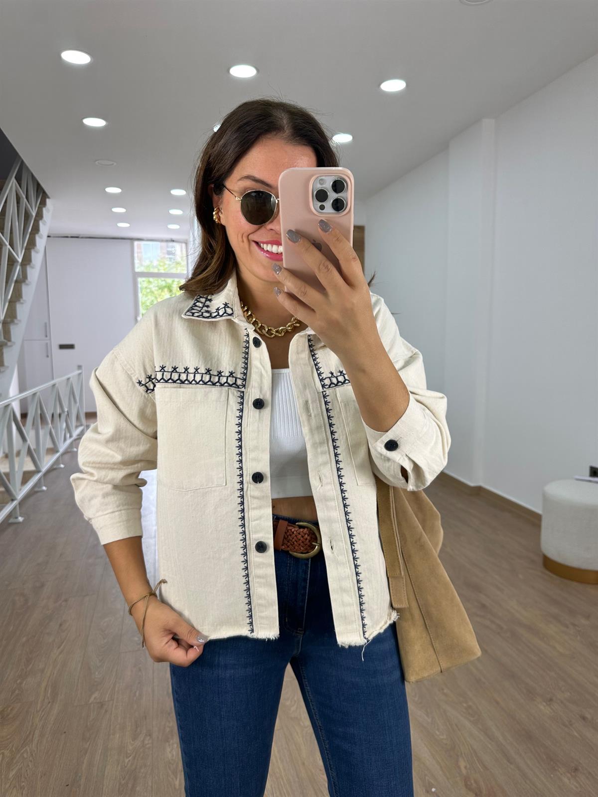 Nakışlı Gabardin Ceket