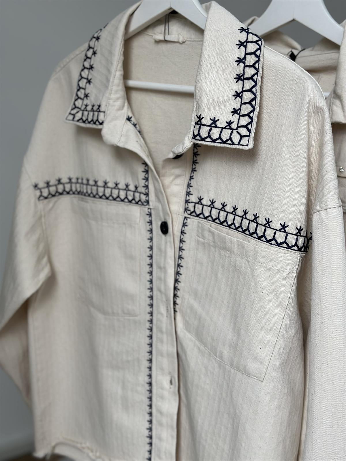 Nakışlı Gabardin Ceket