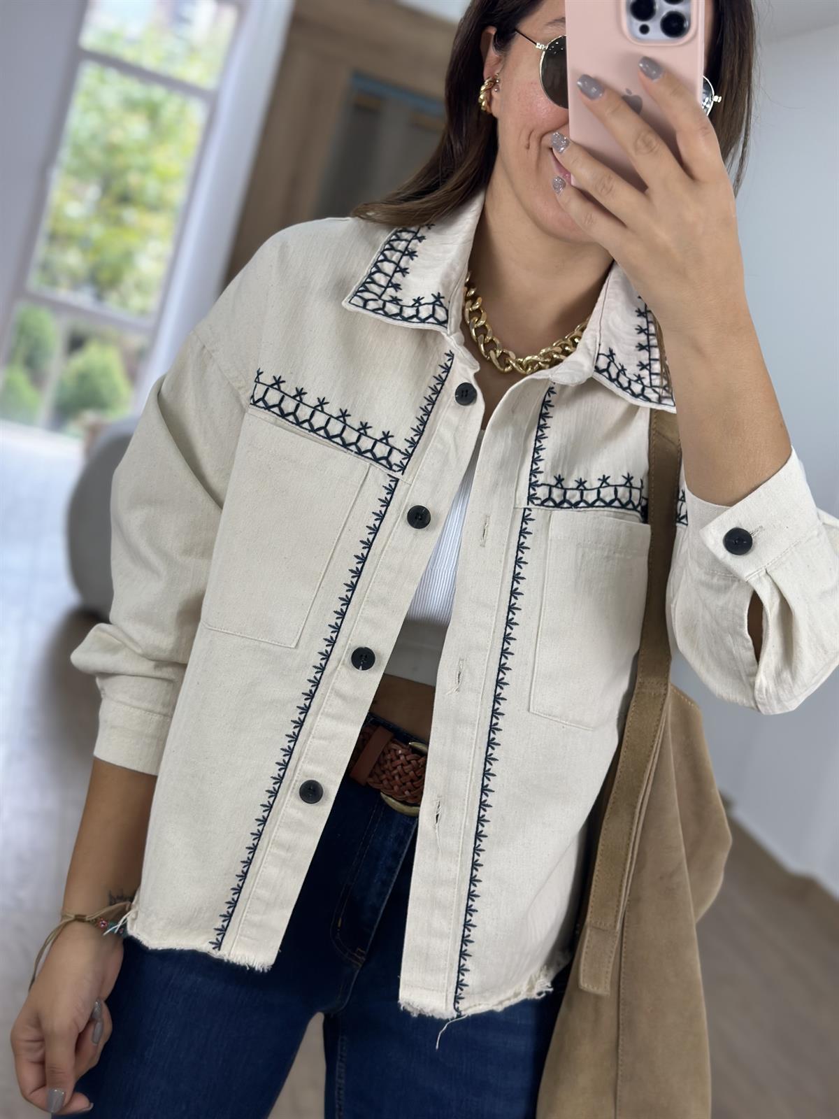 Nakışlı Gabardin Ceket