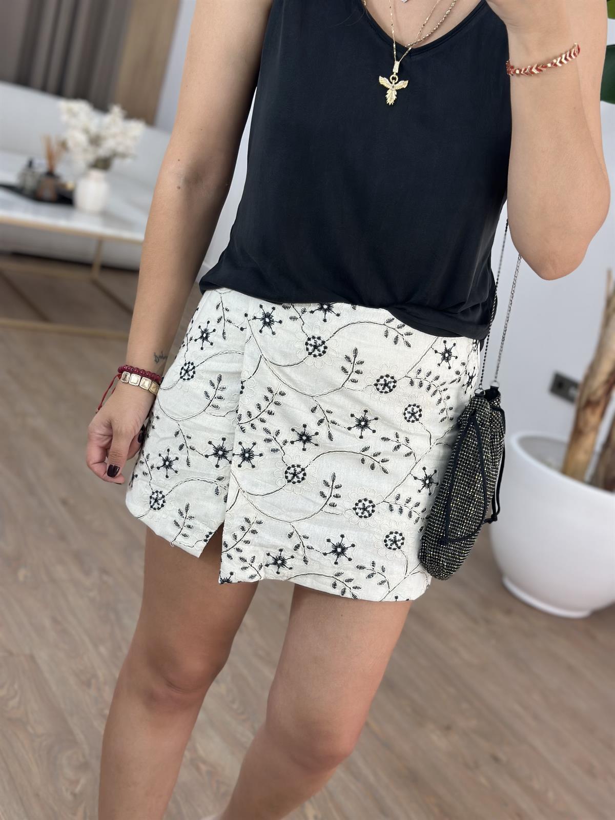 Nakışlı Şort Etek 