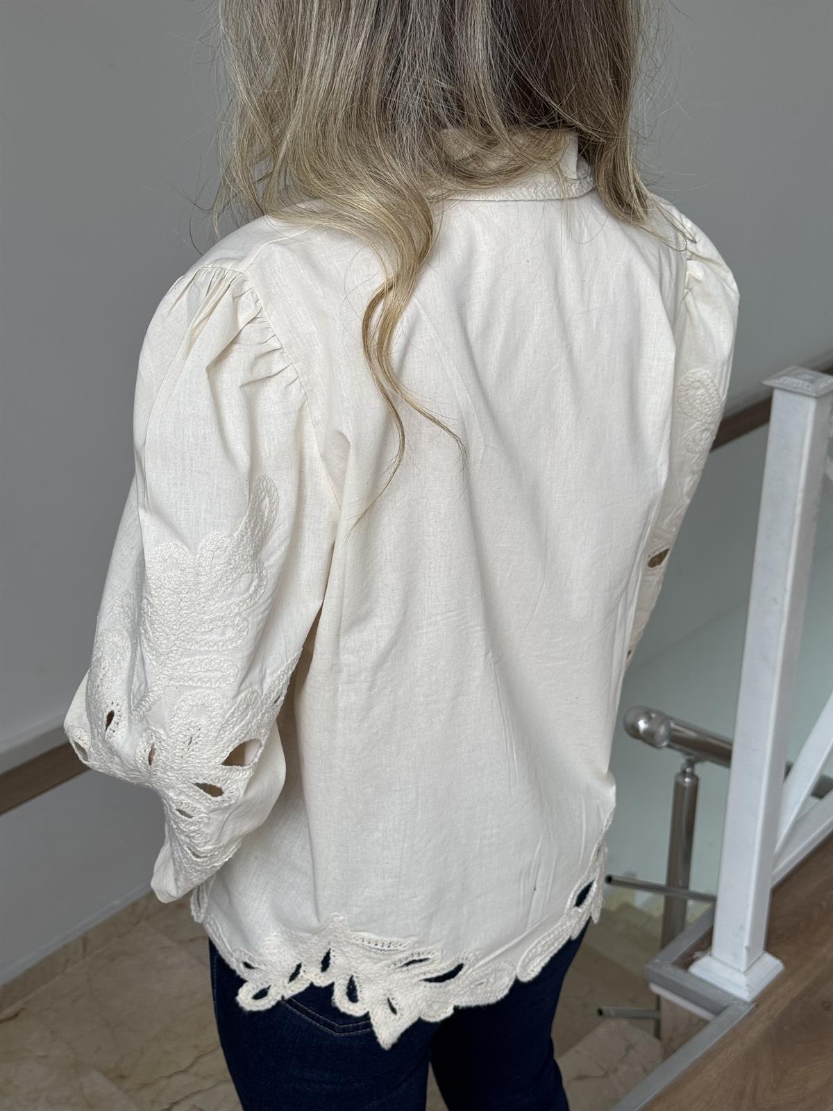 Nakışlı Vintage Tasarım Gömlek 