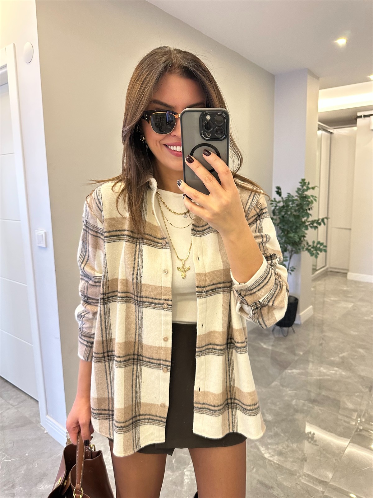 Oduncu Gömlek - Ekru/Bej