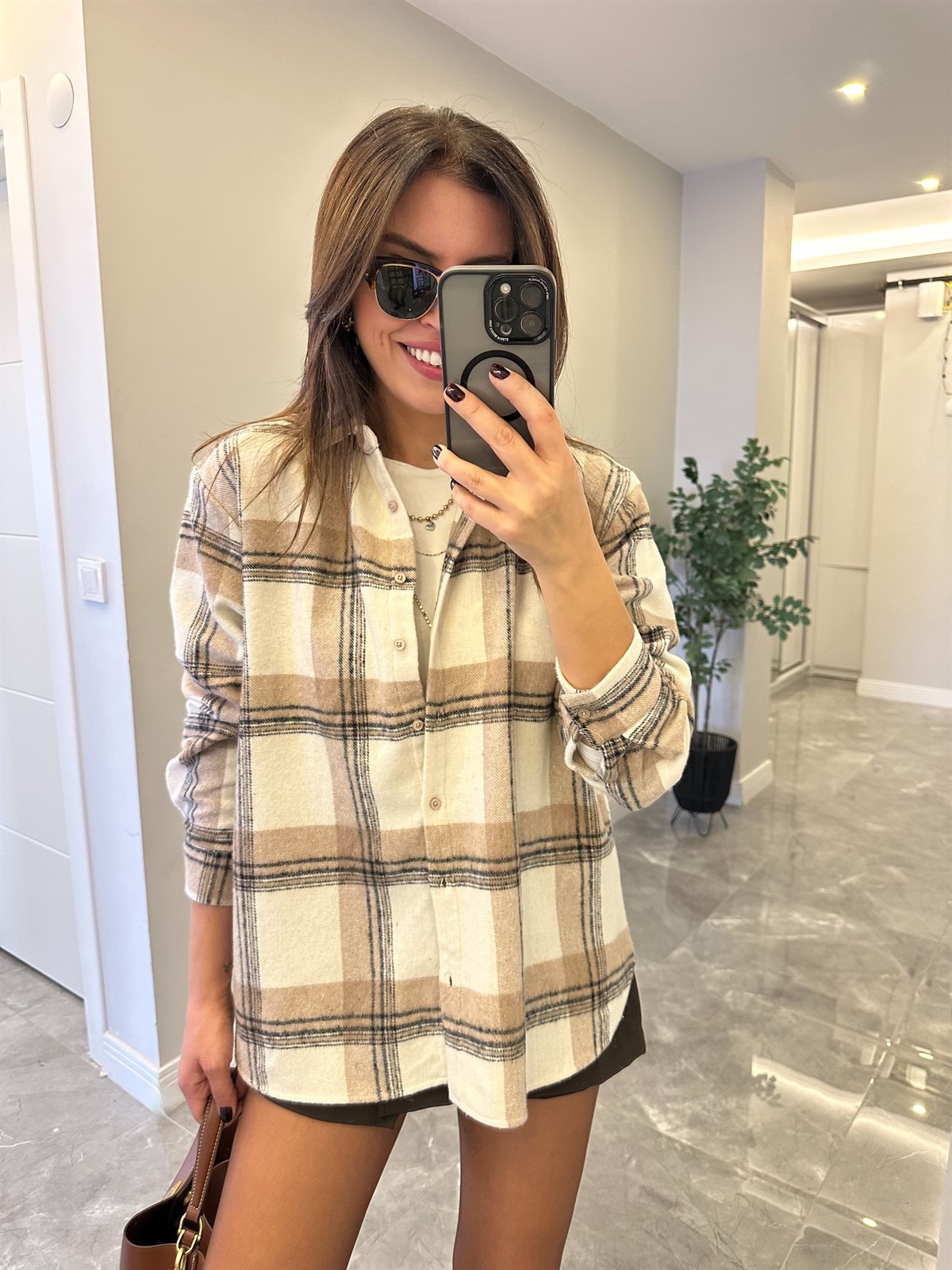 Oduncu Gömlek - Ekru/Bej