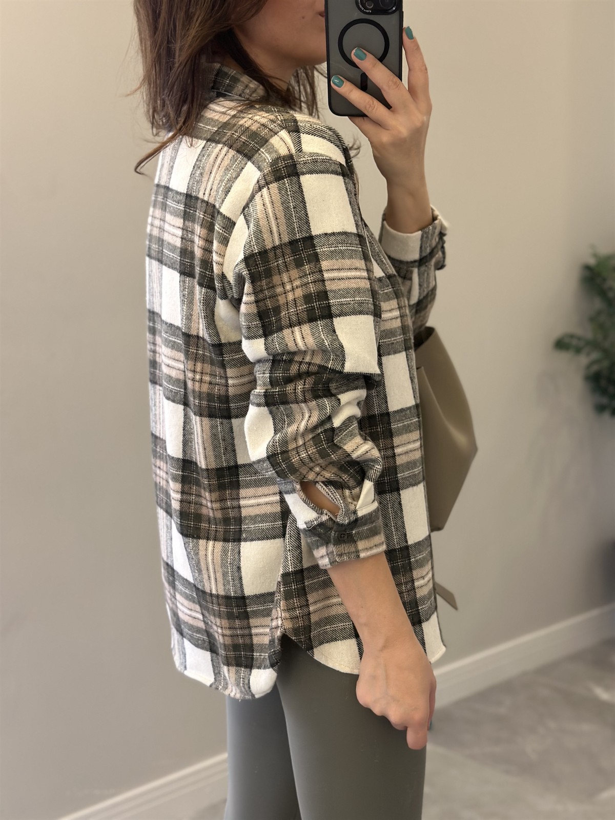 Oduncu Gömlek - Haki/Bej