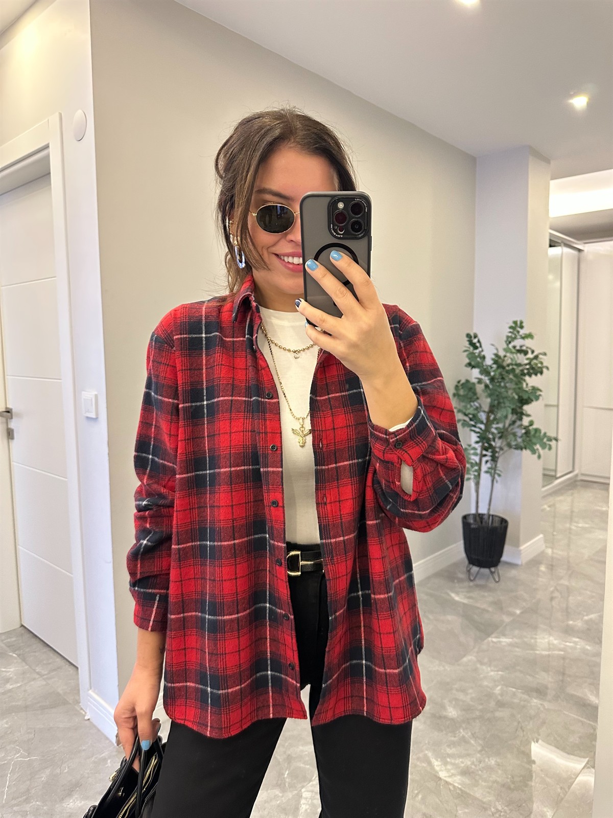 Oduncu Gömlek - Kırmızı/Siyah