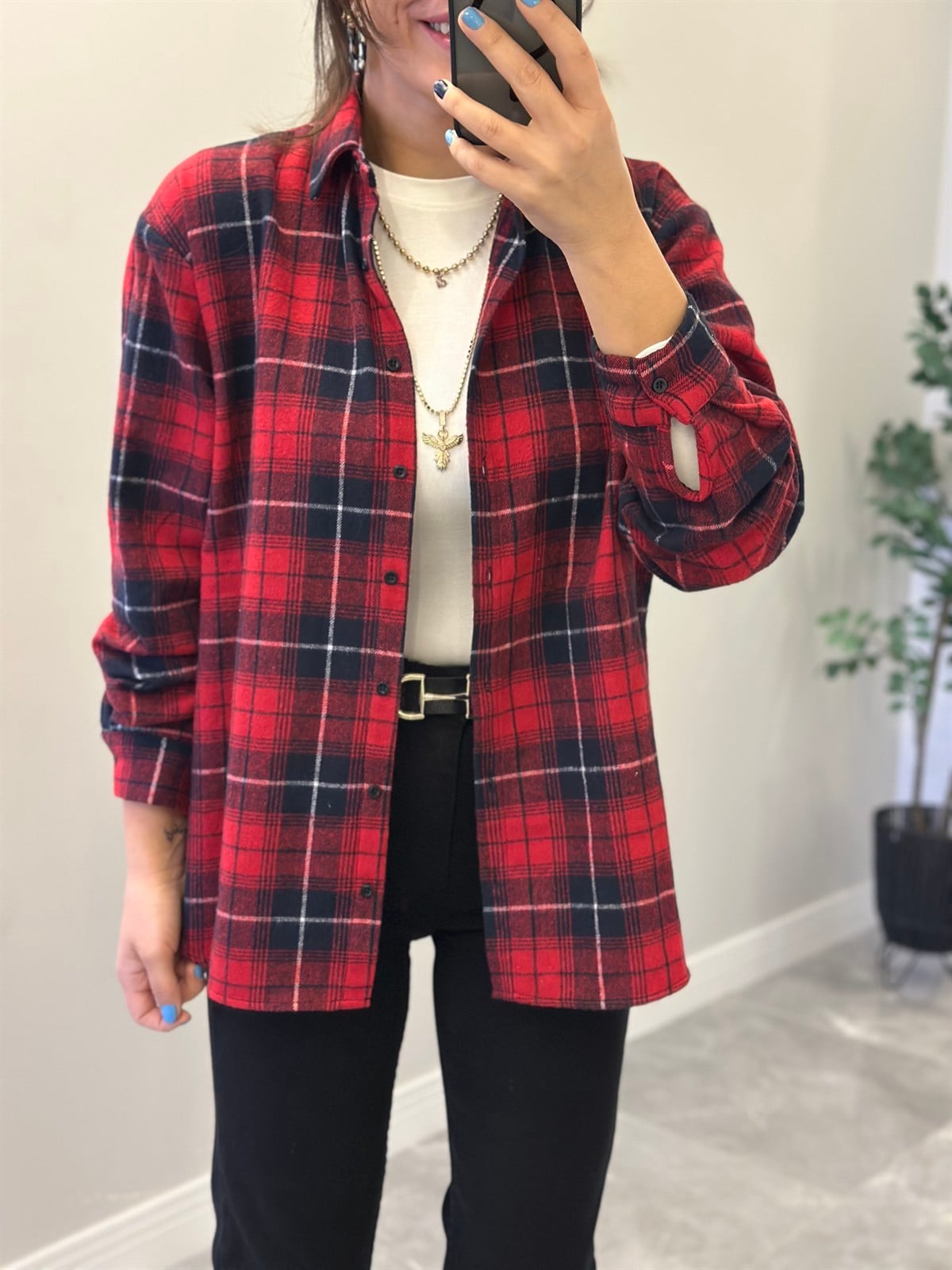 Oduncu Gömlek - Kırmızı/Siyah