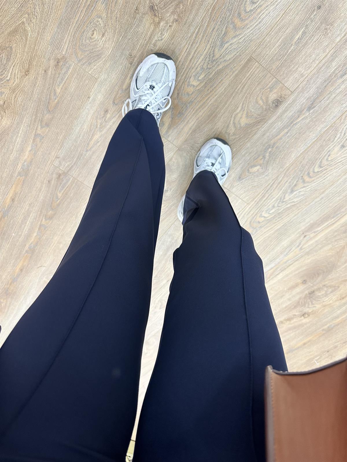 Önden Dikişli Pantolon Ceket Takım-Lacivert