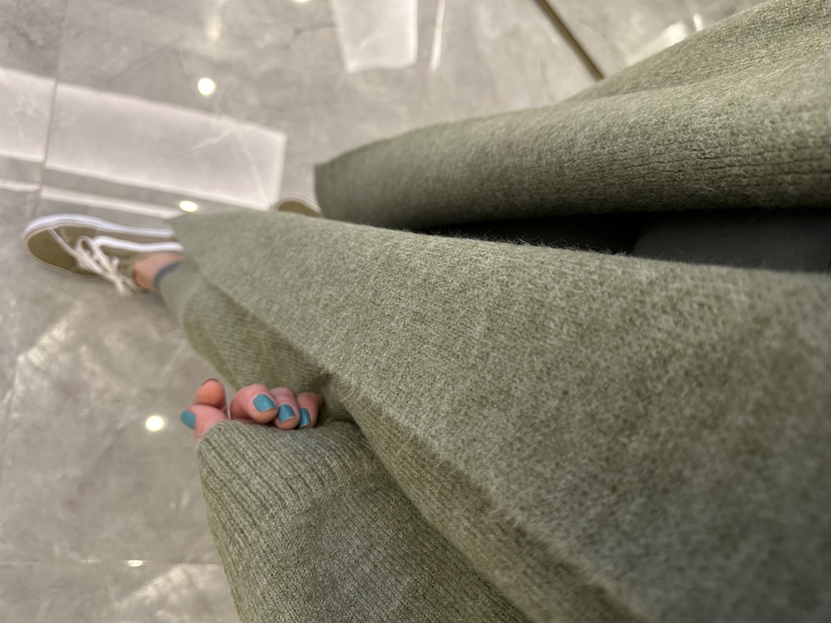 Önü Açık Şal Yaka Hırka - Yeşil