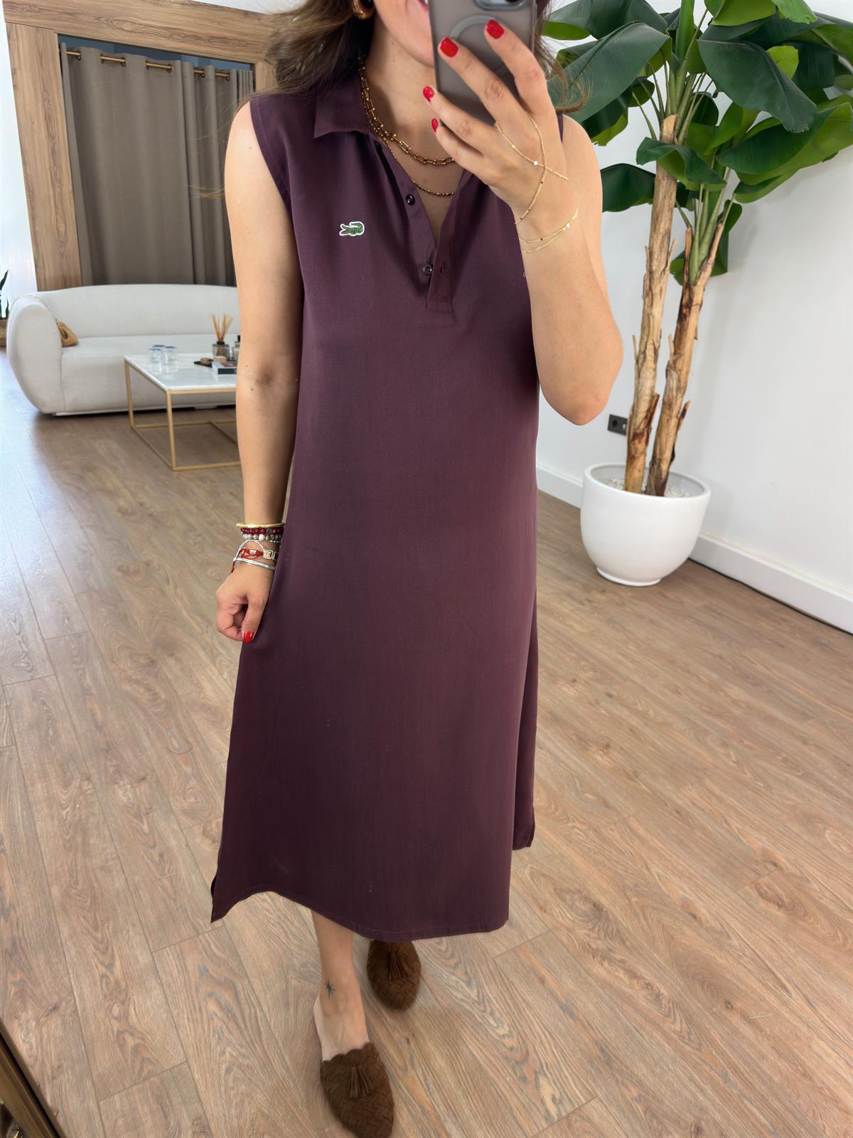 Orijinal Marka Basic Midi Elbise - Bordo