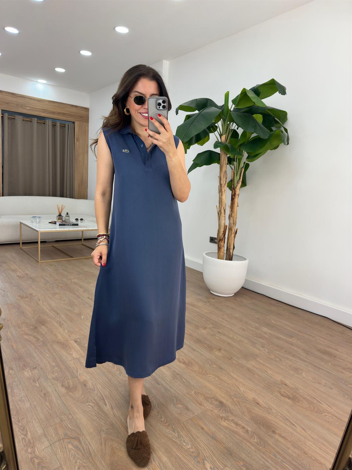 Orijinal Marka Basic Midi Elbise - Lacivert