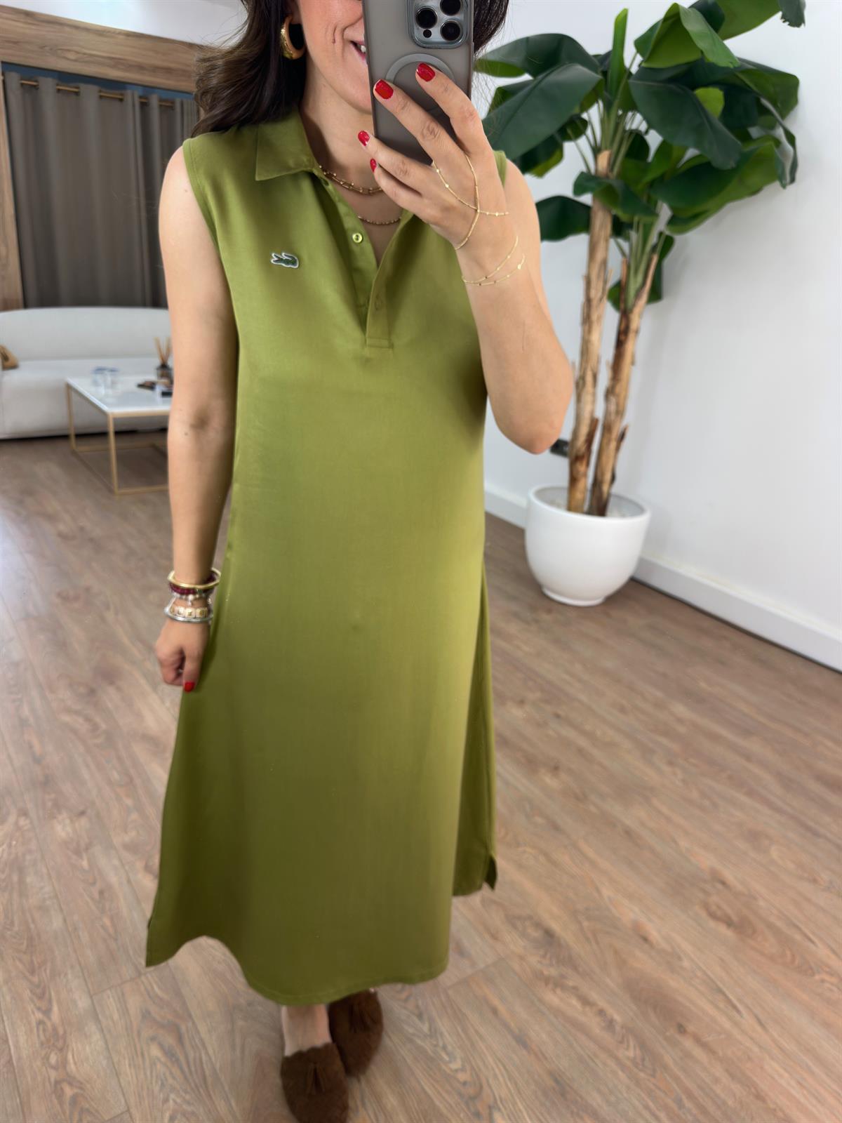 Orijinal Marka Basic Midi Elbise - Yağ Yeşili