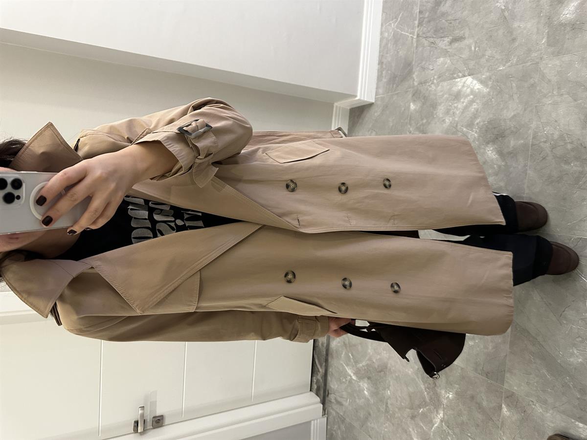 Orijinal Marka Beli Kuşaklı Trençkot - Camel