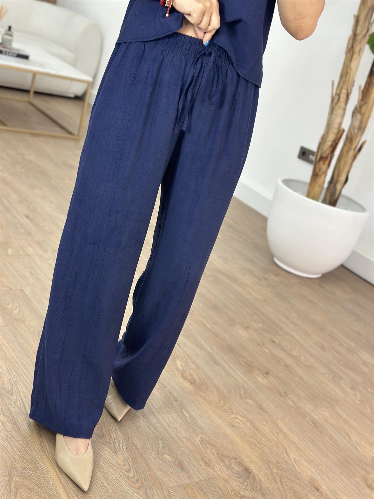 Orijinal Marka Beli Lastikli Pantolon Yelek Takım - Lacivert