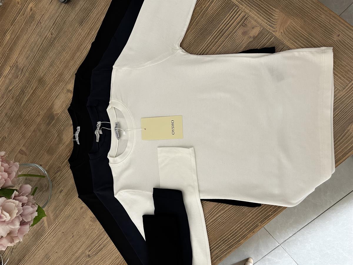 Orijinal Marka Bisiklet Yaka Basic Bluz - Beyaz