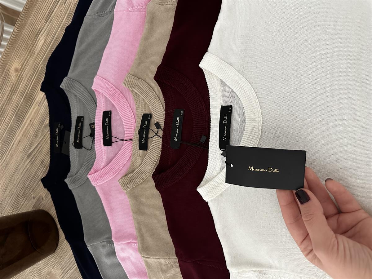 Orijinal Marka Bisiklet Yaka Triko Bluz- Bej