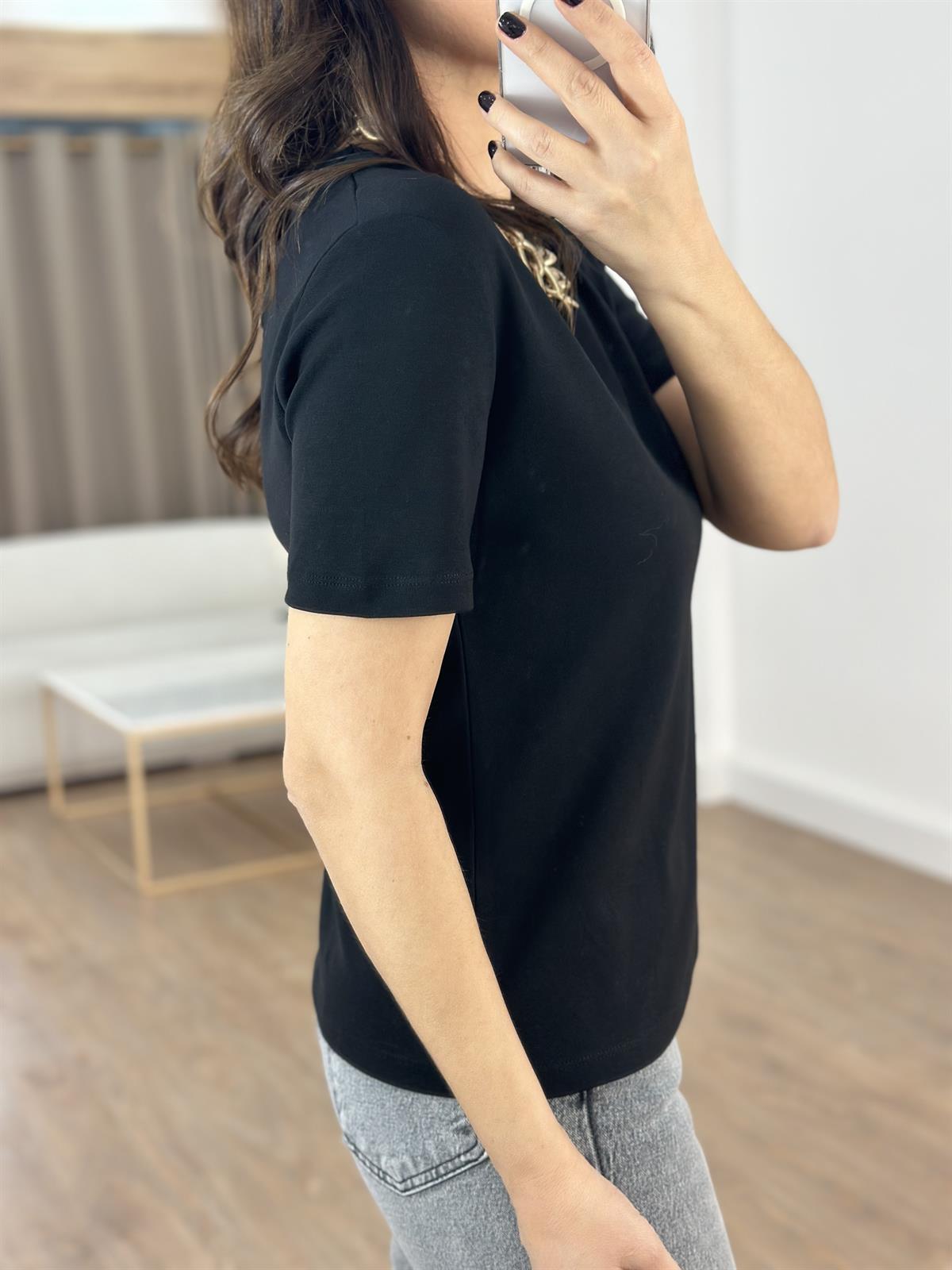 Orijinal Marka Bisiklet Yaka Kısa Kollu Tshirt - Siyah