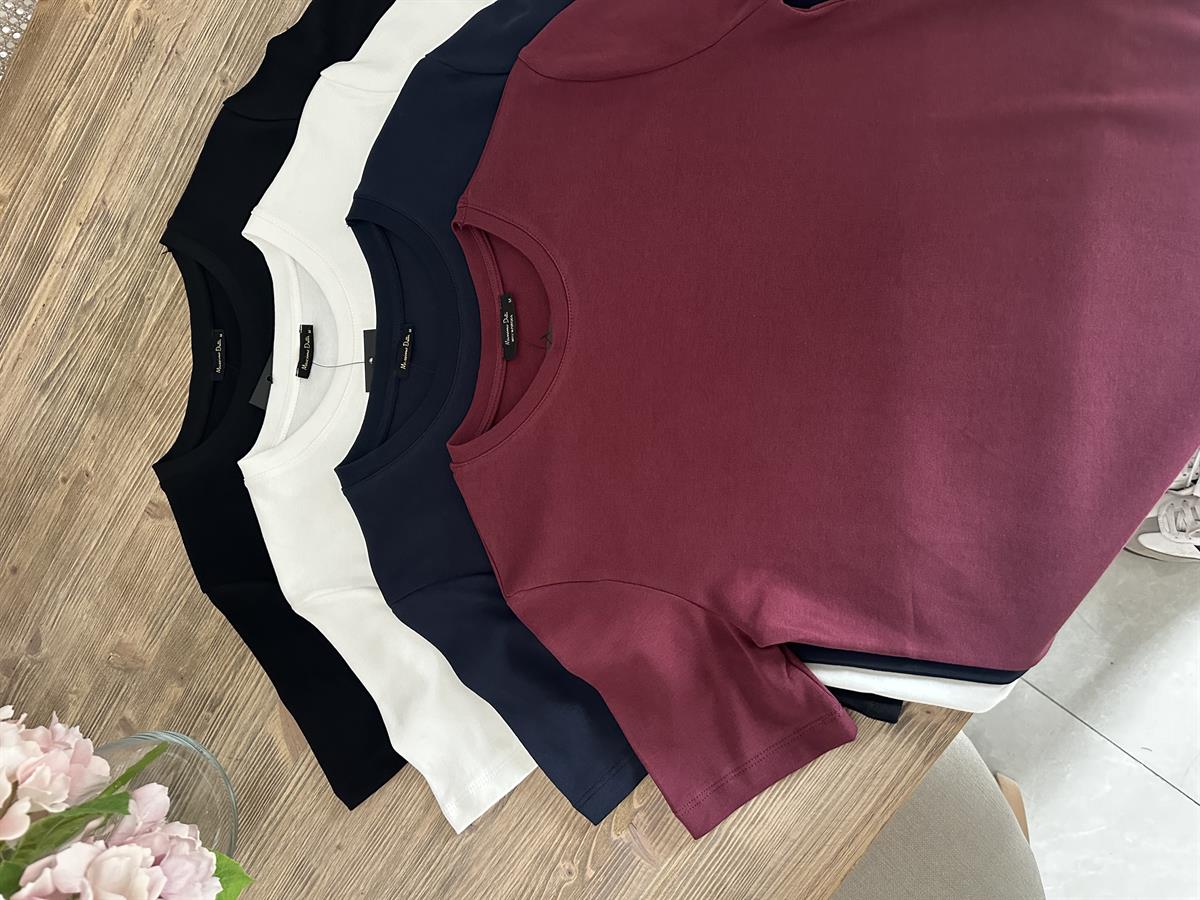 Orijinal Marka Bisiklet Yaka Kısa Kollu Tshirt - Lacivert